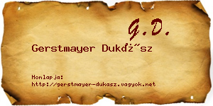 Gerstmayer Dukász névjegykártya